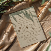 Rustieke Minimale Kaart Achtertuin Trouwen