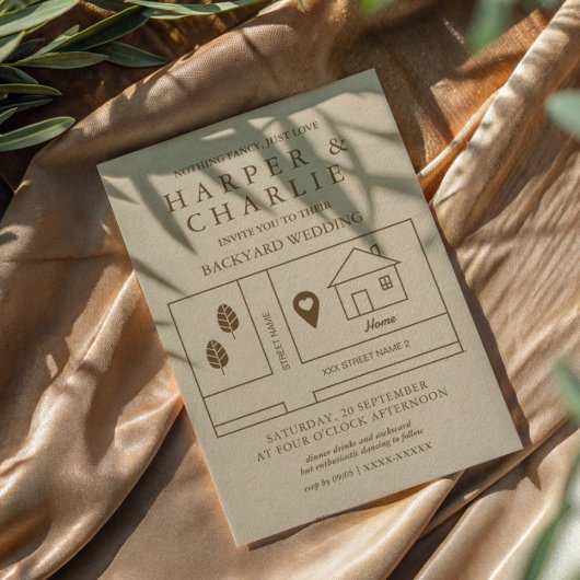 Rustieke Minimale Kaart Achtertuin Trouwen