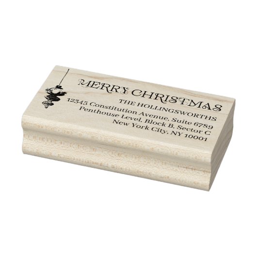 Rustieke minimale kerst | Retouradres Rubberstempel (Stempel)
