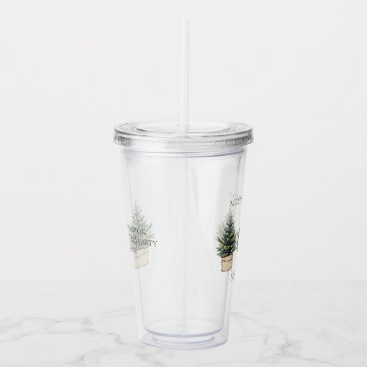 Rustieke minimale kerstbomen acryl drinkbeker (Rechts)