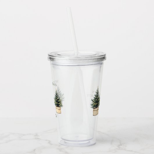 Rustieke minimale kerstbomen acryl drinkbeker (Links)