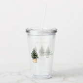 Rustieke minimale kerstbomen acryl drinkbeker (Achterkant)
