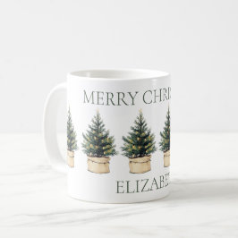Rustieke minimale kerstbomen vakantie koffiemok