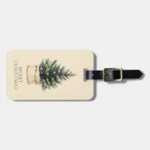 Rustieke minimale kerstboom bagagelabel (Voorkant horizontaal)