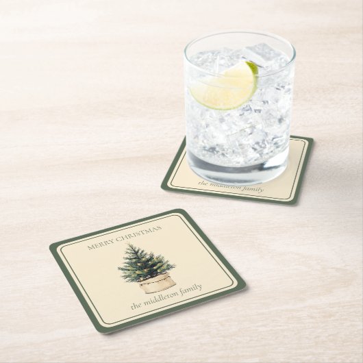 Rustieke minimale kerstboom kartonnen onderzetters (Insitu)