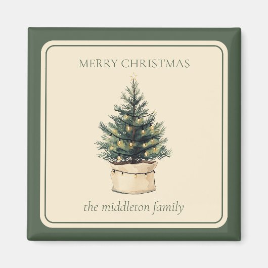 Rustieke minimale kerstboom magneet (Voorkant)