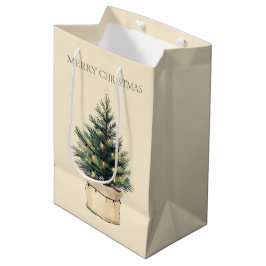 Rustieke minimale kerstboom medium cadeauzakje