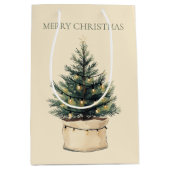 Rustieke minimale kerstboom medium cadeauzakje (Voorkant)