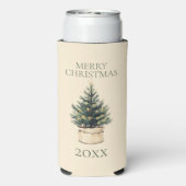 Rustieke minimale kerstboom seltzer blikjeskoeler (Seltzer Achterkant)