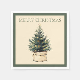 Rustieke minimale kerstboom servet