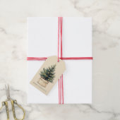 Rustieke minimale kerstboom vakantie cadeaulabel (Met Touw)