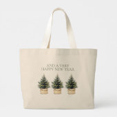 Rustieke minimale kerstboom vakantie grote tote bag (Achterkant)