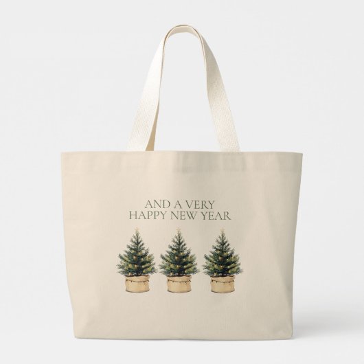 Rustieke minimale kerstboom vakantie grote tote bag (Achterkant)