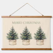 Rustieke minimale kerstboom vakantie hangend wandkleed (Voorkant)
