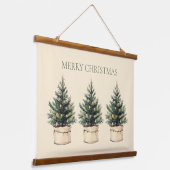 Rustieke minimale kerstboom vakantie hangend wandkleed (Gebogen)