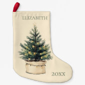 Rustieke minimale kerstboom vakantie kleine kerstsok (Voorkant)