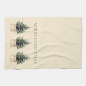 Rustieke minimale kerstboom vakantie theedoek (Horizontaal)