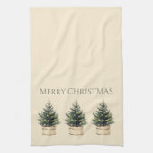 Rustieke minimale kerstboom vakantie theedoek (Verticaal)