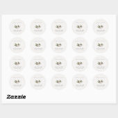 Rustieke Minimale Olijftak Blad Bruiloft Feest Ronde Sticker (Vel)