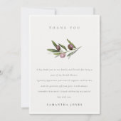 Rustieke Minimale Olijftak Blader Bruiloft Bedankkaart (Voorkant)