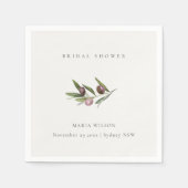 Rustieke Minimale Olijftak Bladerentuin Bruidsdouc Servet (Voorkant)