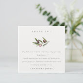 Rustieke Minimale Olijftak Foliage Bruidsshower Bedankkaart (Staand voorkant)