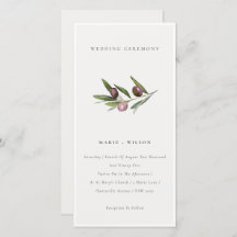 Rustieke Minimale Olijftak Foliage Trouw Uitnodigi