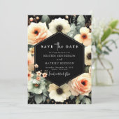 Rustieke minimale perzik bruiloft save the date (Staand voorkant)