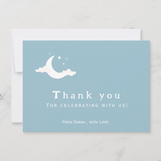 Rustieke Minimale Schattigee blauwe wolk dank u Bedankkaart (Voorkant)