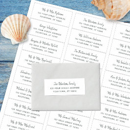 Rustieke minimale script huwelijksuitnodiging adre sticker