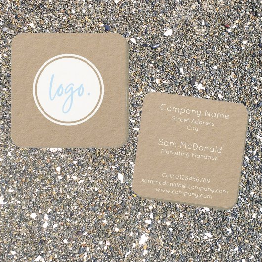 RUSTIEKE MINIMALE SJABLOON DESIGN BUSINESS LOGO WH VIERKANTE VISITEKAARTJE