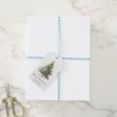 Rustieke Minimale Waterverf Kerstboom Cadeaulabel (Met Touw)