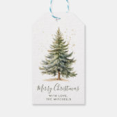 Rustieke Minimale Waterverf Kerstboom Cadeaulabel (Achterkant)