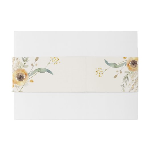 Rustieke minimale Waterverf zonnebloem Uitnodigingen Wikkel (Achterkant Voorbeeld)