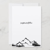 Rustieke minimalistische berg zwart wit bruiloft kaart (Achterkant)