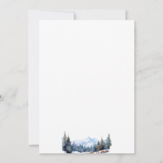 Rustieke minimalistische bergmeersneeuw Save the D Kaart (Achterkant)