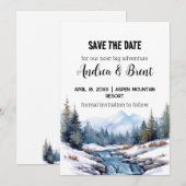 Rustieke minimalistische bergmeersneeuw Save the D Kaart (Voorkant / Achterkant)