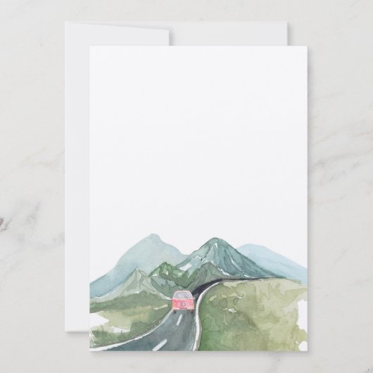 Rustieke minimalistische bergweg kan de datum redd kaart (Achterkant)