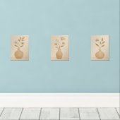 Rustieke minimalistische bloemenvaas botanisch neu muurkunst sets (Houten vloer)