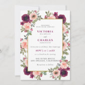 Rustieke minimalistische Blush Waterverf Bloemen H Kaart (Voorkant)