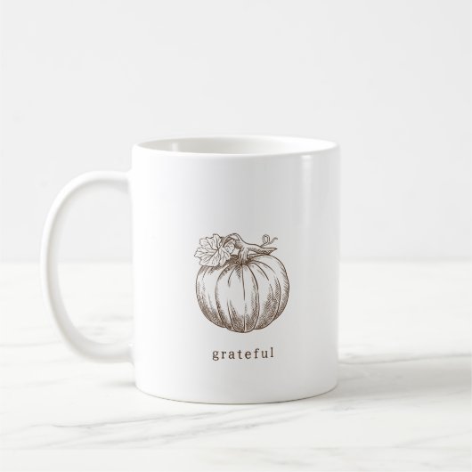 Rustieke Minimalistische Bruine Herfst Thanksgivin Koffiemok (Links)