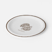 Rustieke minimalistische bruine Thanksgiving Papieren Bordje (Gekanteld)