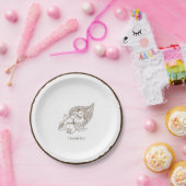 Rustieke minimalistische bruine Thanksgiving Papieren Bordje (Feest)