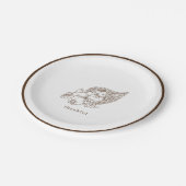 Rustieke minimalistische bruine Thanksgiving Papieren Bordje (Gekanteld)