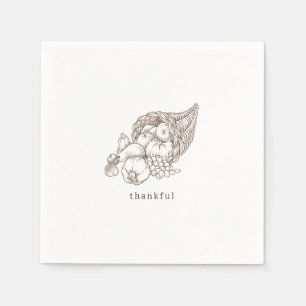 Rustieke minimalistische bruine Thanksgiving Servet