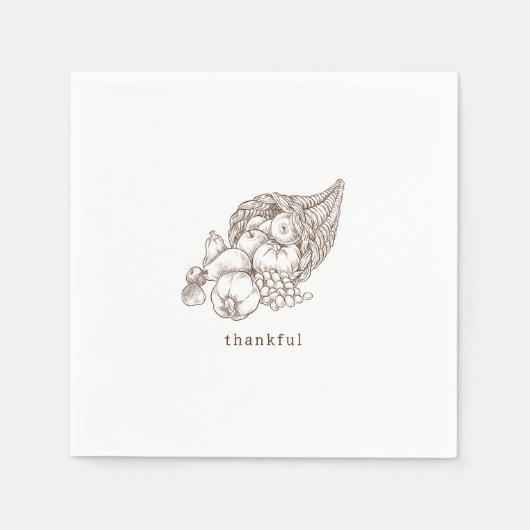 Rustieke minimalistische bruine Thanksgiving Servet (Voorkant)