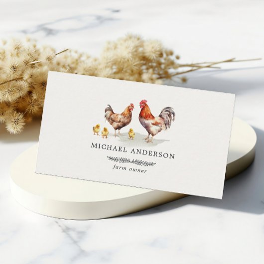 Rustieke minimalistische eenvoudige kippen Boerder Visitekaartje