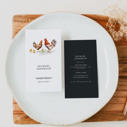 Rustieke minimalistische eenvoudige kippen Boerder Visitekaartje