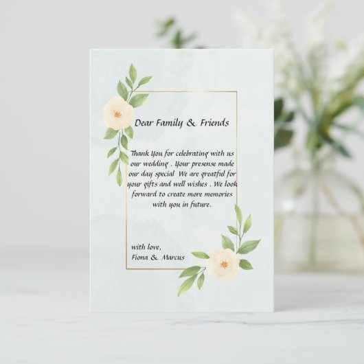 Rustieke minimalistische elegante bedankkaart (Staand voorkant)