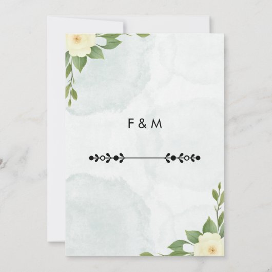 Rustieke minimalistische elegante bruiloft uitnodi kaart (Achterkant)